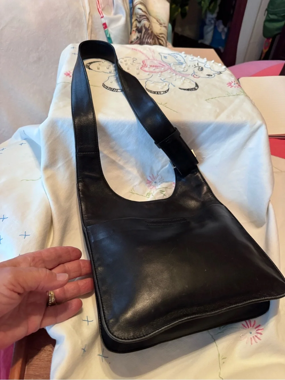 Prada Black Leather Messenger Bag
